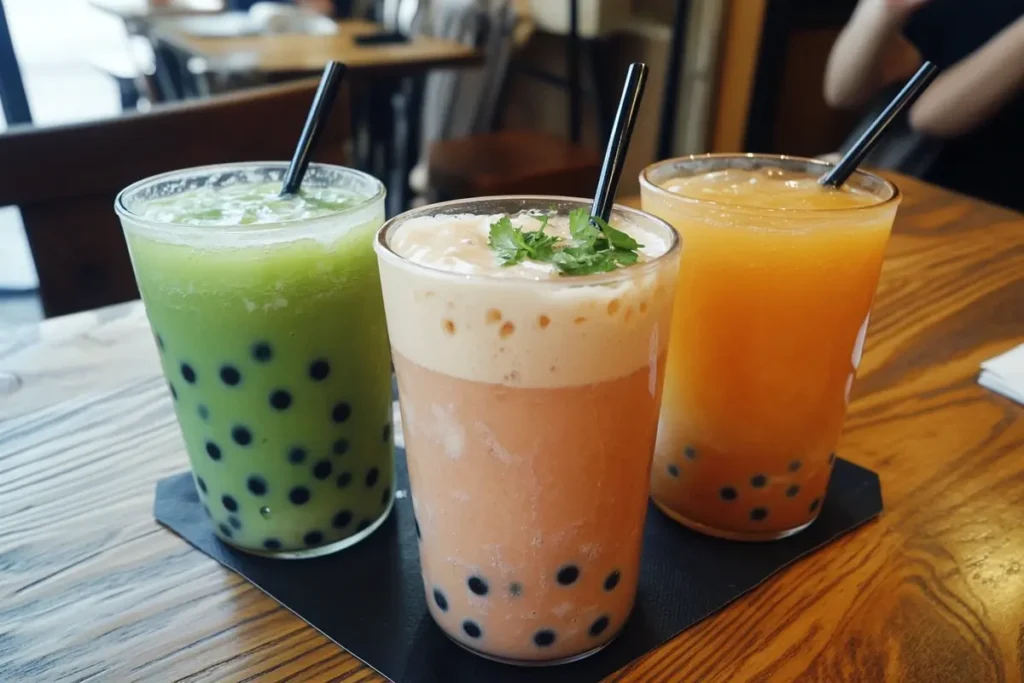 Bubble tea offers a customizable sweetness level, hydration, and antioxidants from tea. The caffeine boost keeps you energized, while the chewy tapioca pearls add fun and texture to every sip. A refreshing treat you can personalize with different flavors and toppings