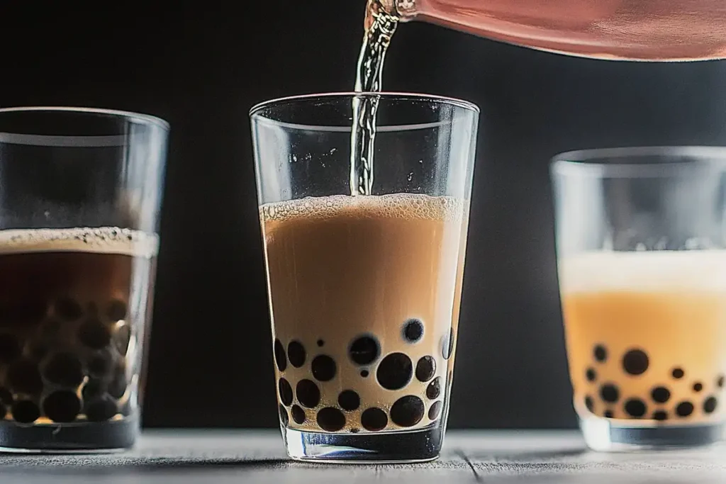 Homemade Bubble Tea with chewy tapioca pearls and a refreshing tea base