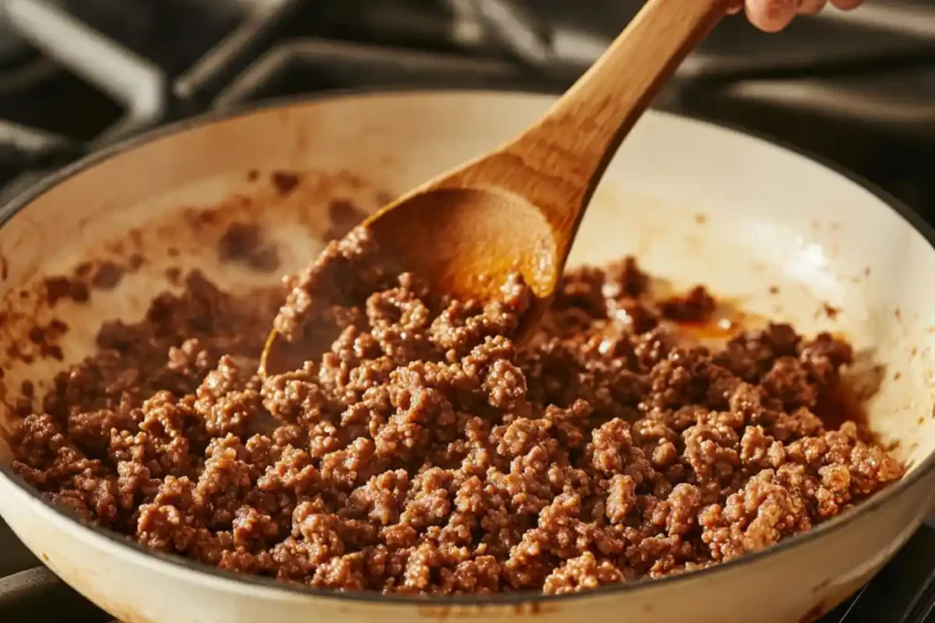 Delicious homemade tacos filled with seasoned ground beef, topped with fresh shredded lettuce, diced tomatoes, and cheese, served on a wooden plate. This quick taco recipe is perfect for busy weeknights and customizable with various toppings.